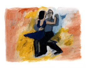 ● Buenos Aires tangopaar . 1992 . 50x65 . lijst 60x80