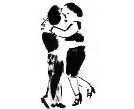 tangopaar . 2001 . inkt . 21x14 . lijst 40x30