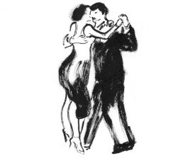 tangopaar . 2005 . inkt . 20x15 . lijst 40x30